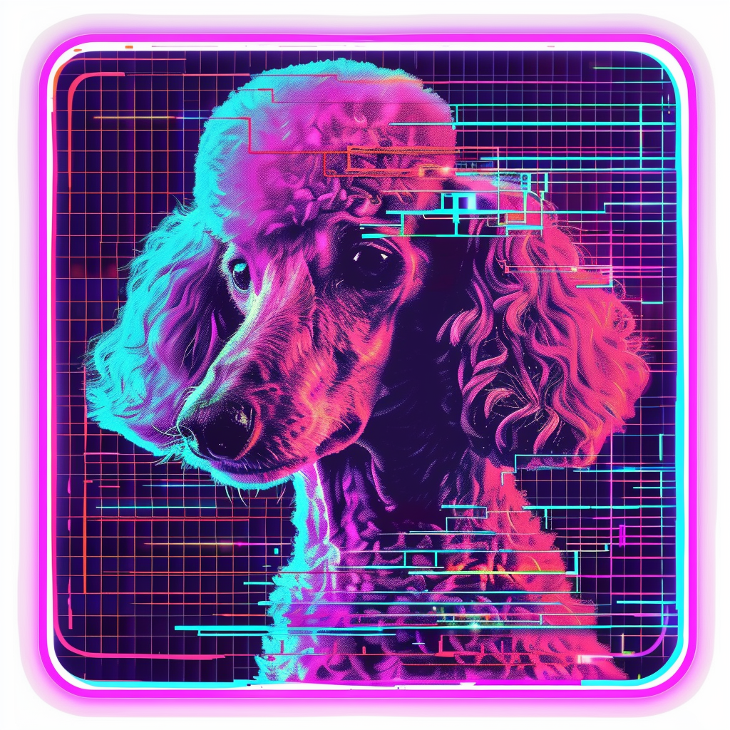 Poodle Dog cyber punk Vinyl Decal Sticker for Car, Laptop, Tumbler and more # F012519
