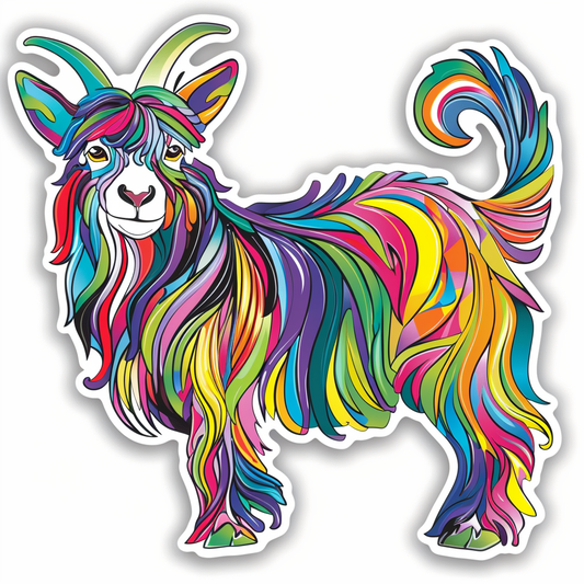 Goat majestic Expressive surreal Vinyl Decal Sticker for Car, Laptop, Tumbler and more # F020423-4" x 4"