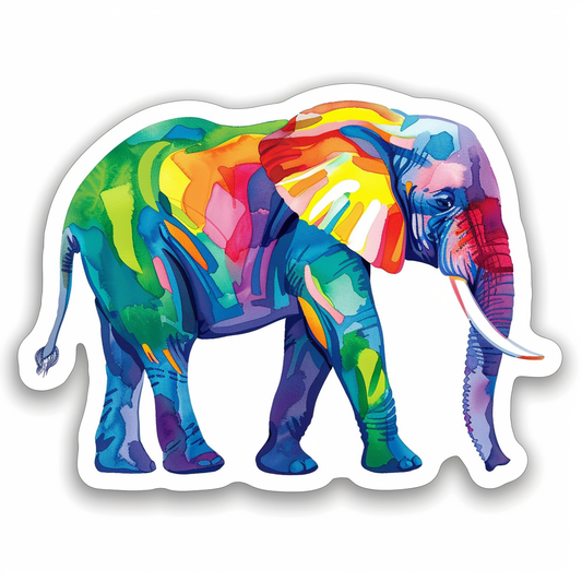 Elephant Expressive surreal Vinyl Decal Sticker for Car, Laptop, Tumbler and more # F022234-4" x 4"