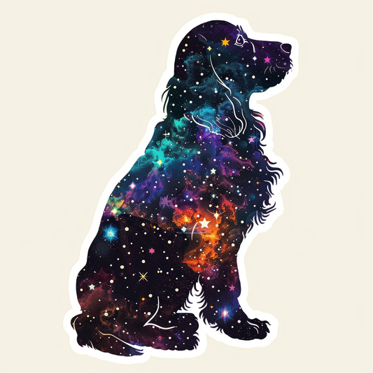 Cocker Spaniel Dog majestic Expressive surreal Vinyl Decal Sticker for Car, Laptop, Tumbler and more # F020360-4" x 4"