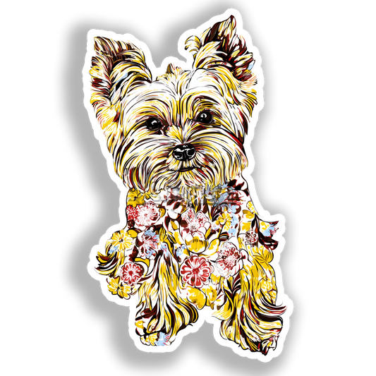 Yorkshire Terrier Dog Vinyl Decal Sticker for Car, Laptop, Tumbler and more # A017144-4" x 4"
