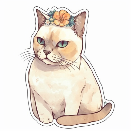 Burmese Cat Vinyl Decal Sticker for Car, Laptop, Tumbler and more # F010741