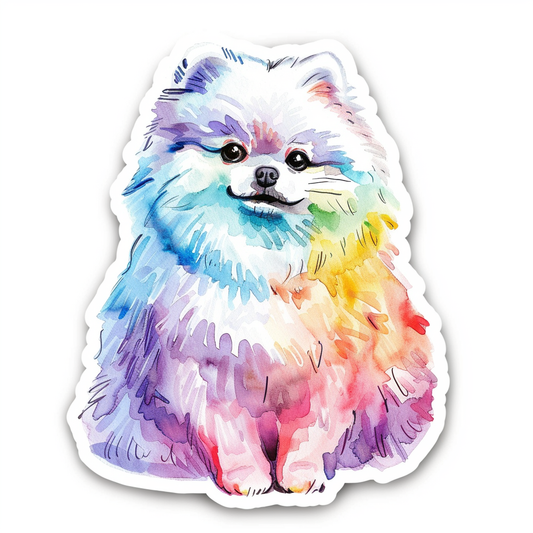 Sticker of a Pomeranian Dog majestic Expressive surreal Vinyl Decal Sticker for Car, Laptop, Tumbler and more # F013800