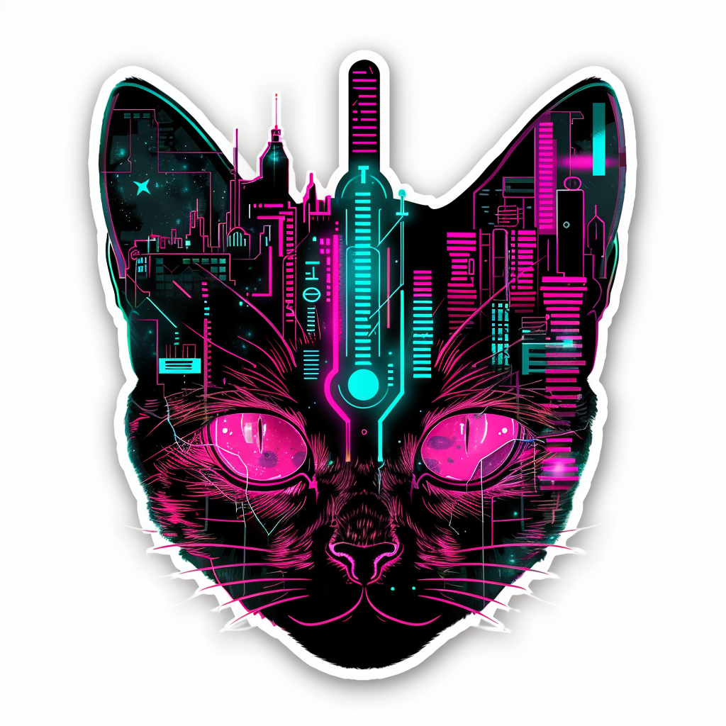 American Shorthair Cat majestic Expressive surreal Vinyl Decal Sticker for Car, Laptop, Tumbler and more # F018649