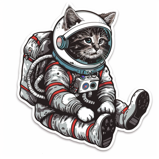 American Shorthair Cat majestic Expressive surreal Vinyl Decal Sticker for Car, Laptop, Tumbler and more # F019807-4" x 4"