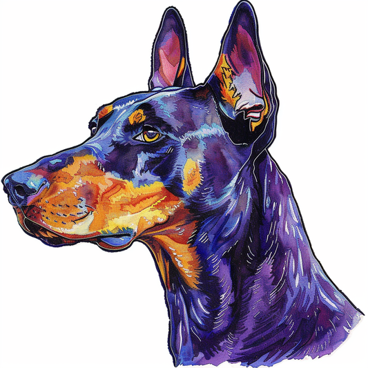 Sticker of a Doberman Pinscher Dog majestic Expressive surreal Vinyl Decal Sticker for Car, Laptop, Tumbler and more # F019201