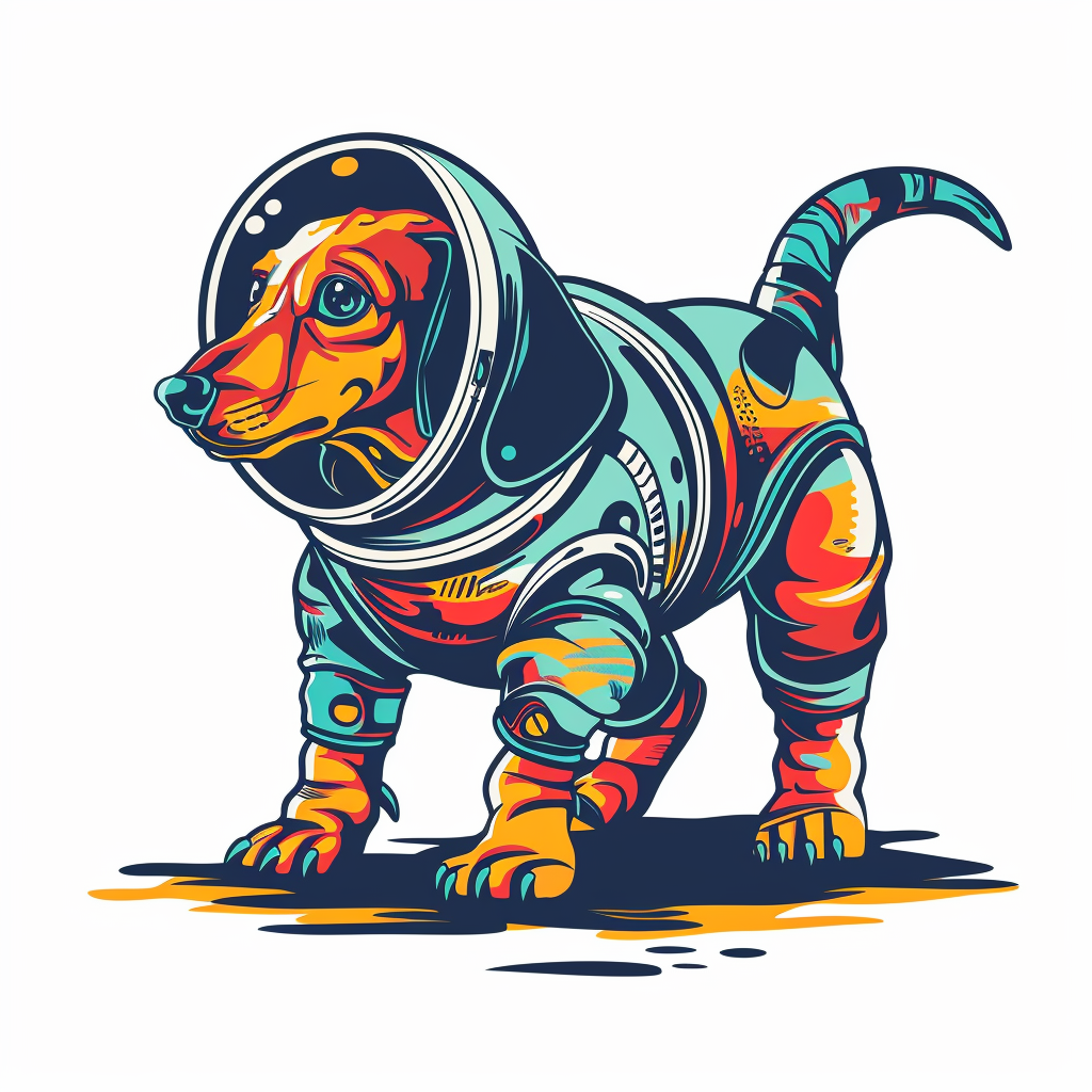 Dachshund Dog astronaut Vinyl Decal Sticker for Car, Laptop, Tumbler and more # F012987