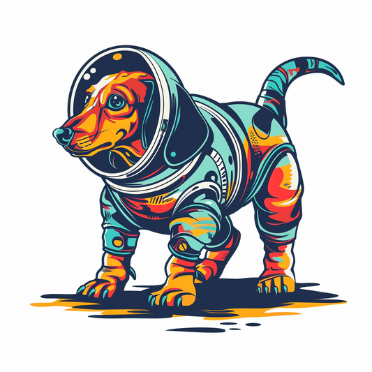 Dachshund Dog astronaut Vinyl Decal Sticker for Car, Laptop, Tumbler and more # F012987