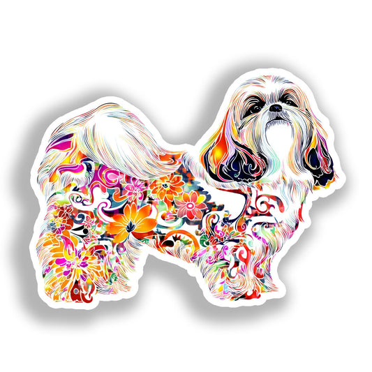Shih Tzu Dog Vinyl Decal Sticker for Car, Laptop, Tumbler and more # A019173-4" x 4"