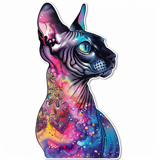 Sphynx Cat Vinyl Decal Sticker for Car, Laptop, Tumbler and more # F010102