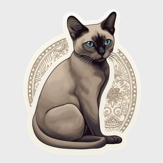 Burmese Cat Vinyl Decal Sticker for Car, Laptop, Tumbler and more # F010751