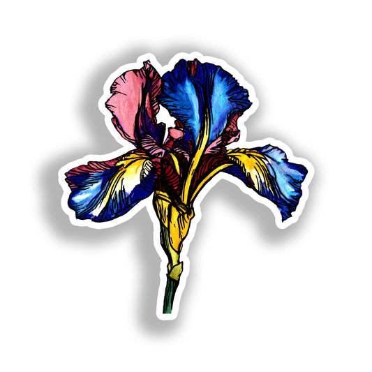 Iris Flower Vinyl Decal Sticker for Car, Laptop, Tumbler and more # A019497-4" x 4"
