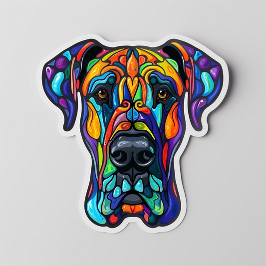 Great Dane Dog Expressive surreal Vinyl Decal Sticker for Car, Laptop, Tumbler and more # F022819