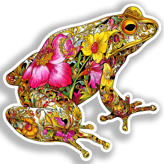 Frog Vinyl Decal Sticker for Car, Laptop, Tumbler and more # A018518-4" x 4"