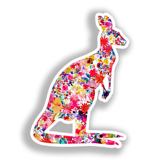 Kangaroo Vinyl Decal Sticker for Car, Laptop, Tumbler and more # A018505-4" x 4"
