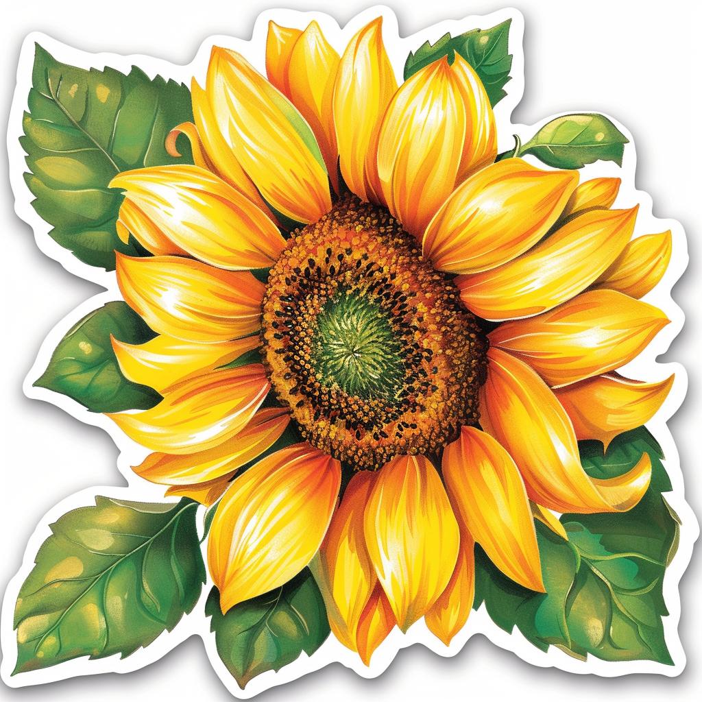 Vinyl Sunflower  Vinyl Decal Sticker for Car, Laptop, Tumbler and more # F023340
