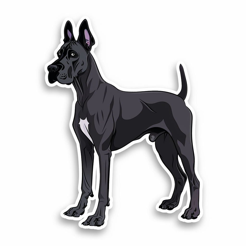 Adorable Great Dane Dog Expressive surreal Vinyl Decal Sticker for Car, Laptop, Tumbler and more # F017771