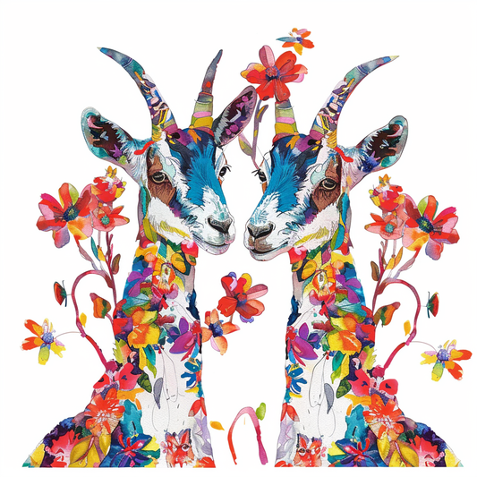 Goat majestic Expressive surreal Vinyl Decal Sticker for Car, Laptop, Tumbler and more # F020528-4" x 4"
