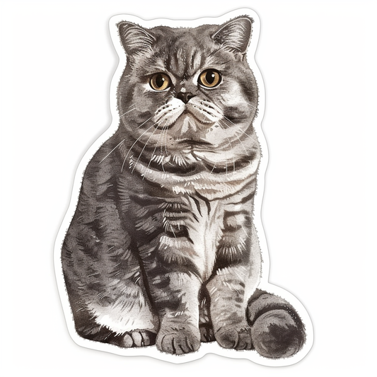 Scottish Fold cat Vinyl Decal Sticker for Car, Laptop, Tumbler and more # F07801
