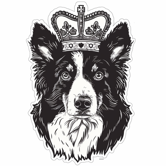 Border Collie Dog majestic Expressive surreal Vinyl Decal Sticker for Car, Laptop, Tumbler and more # F021767-4" x 4"