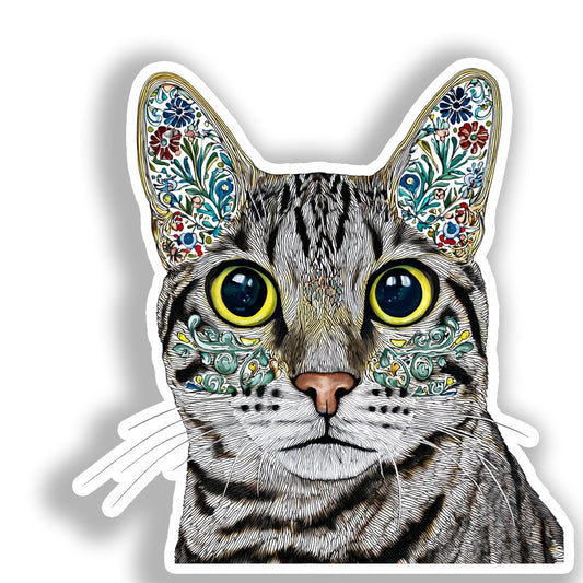 Egyptian Mau Cat Vinyl Decal Sticker for Car, Laptop, Tumbler and more # A019624-4" x 4"