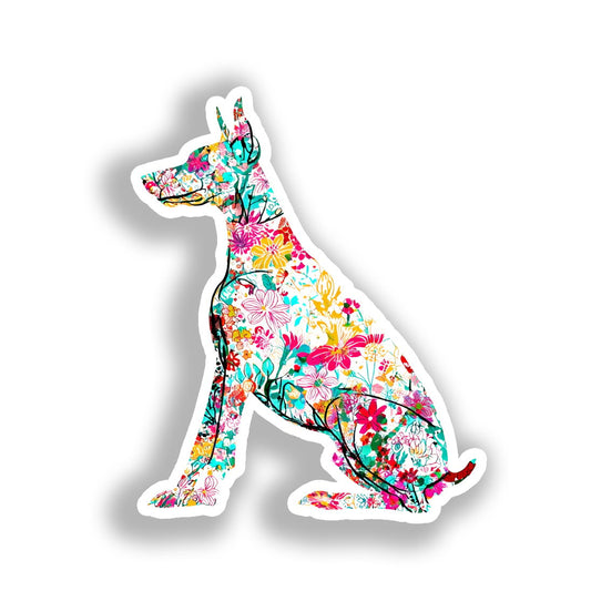 Doberman Pnscher Dog Vinyl Decal Sticker for Car, Laptop, Tumbler and more # A019707-4" x 4"