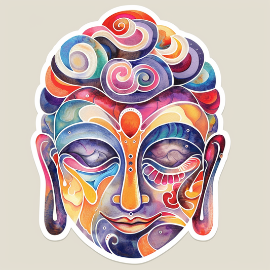 Sticker of a Buddha majestic Expressive surreal Vinyl Decal Sticker for Car, Laptop, Tumbler and more # F016857