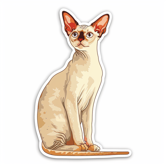 Devon Rex Cat Vinyl Decal Sticker for Car, Laptop, Tumbler and more # F09929