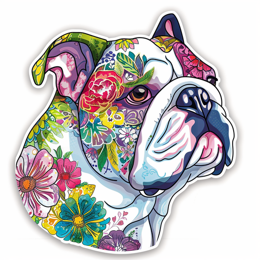 Bulldog Dog majestic Expressive surreal Vinyl Decal Sticker for Car, Laptop, Tumbler and more # F017602