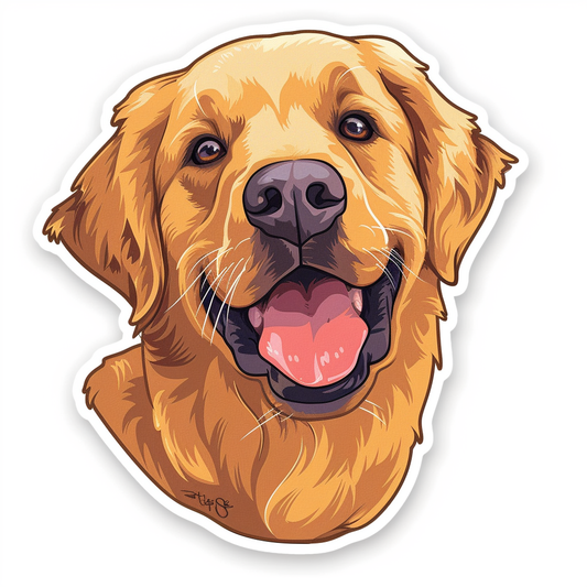 Golden Retriever Dog Vinyl Decal Sticker for Car, Laptop, Tumbler and more # F010566