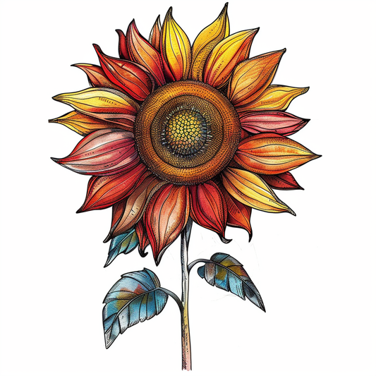 Sunflower flower majestic Expressive surreal Vinyl Decal Sticker for Car, Laptop, Tumbler and more # F023104