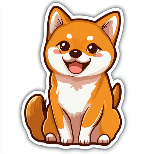 Shiba Inu sticker cartoon style Expressive surreal Vinyl Decal Sticker for Car, Laptop, Tumbler and more # F025797