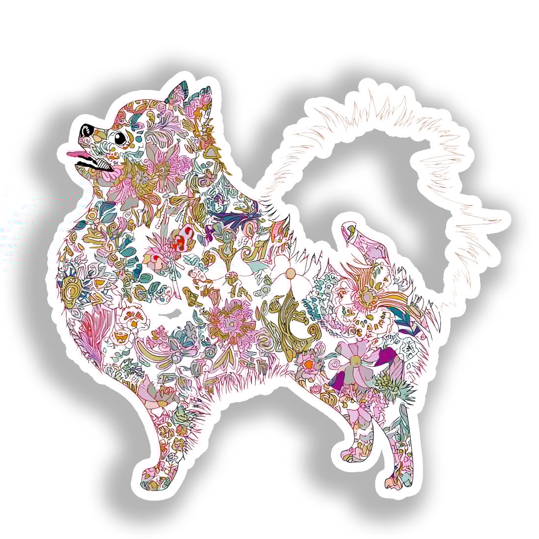 Pomeranian Dog Vinyl Decal Sticker for Car, Laptop, Tumbler and more # A017336-4" x 4"