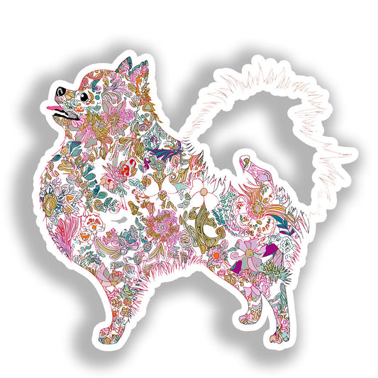 Pomeranian Dog Vinyl Decal Sticker for Car, Laptop, Tumbler and more # A017336-4" x 4"