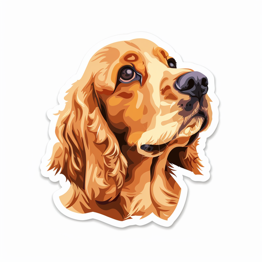 Cocker Spaniel Dog majestic Expressive surreal Vinyl Decal Sticker for Car, Laptop, Tumbler and more # F020210-4" x 4"