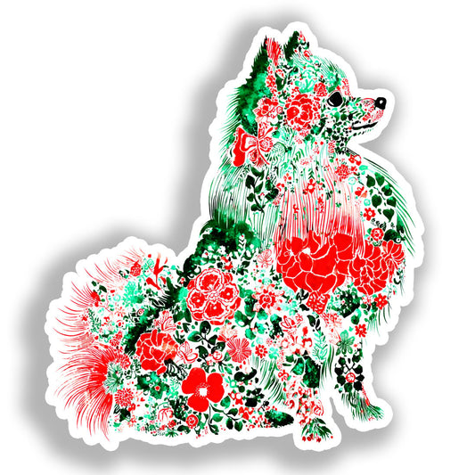 Pomeranian Dog Vinyl Decal Sticker for Car, Laptop, Tumbler and more # A017250-4" x 4"