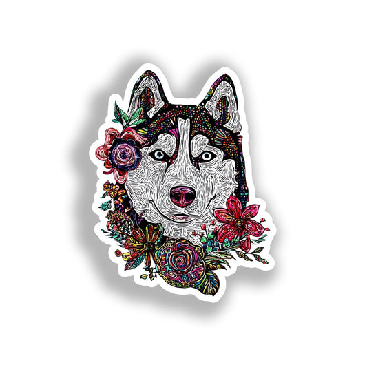 Siberian Husky Dog Vinyl Decal Sticker for Car, Laptop, Tumbler and more # A019198-4" x 4"