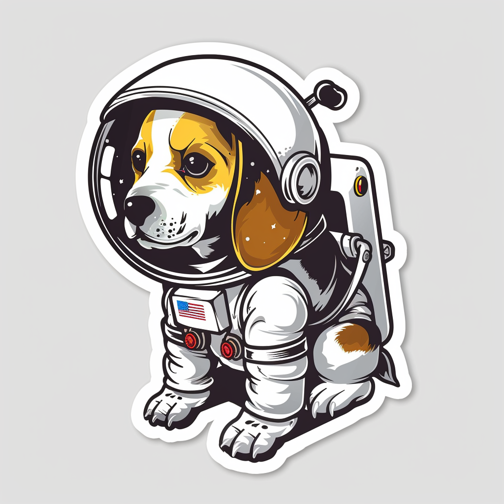 Beagle dog astronaut Vinyl Decal Sticker for Car, Laptop, Tumbler and more # F011986
