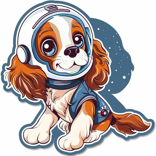 Cute and Adorable Cocker Spaniel Dog Expressive surreal Vinyl Decal Sticker for Car, Laptop, Tumbler and more # F019974-4" x 4"
