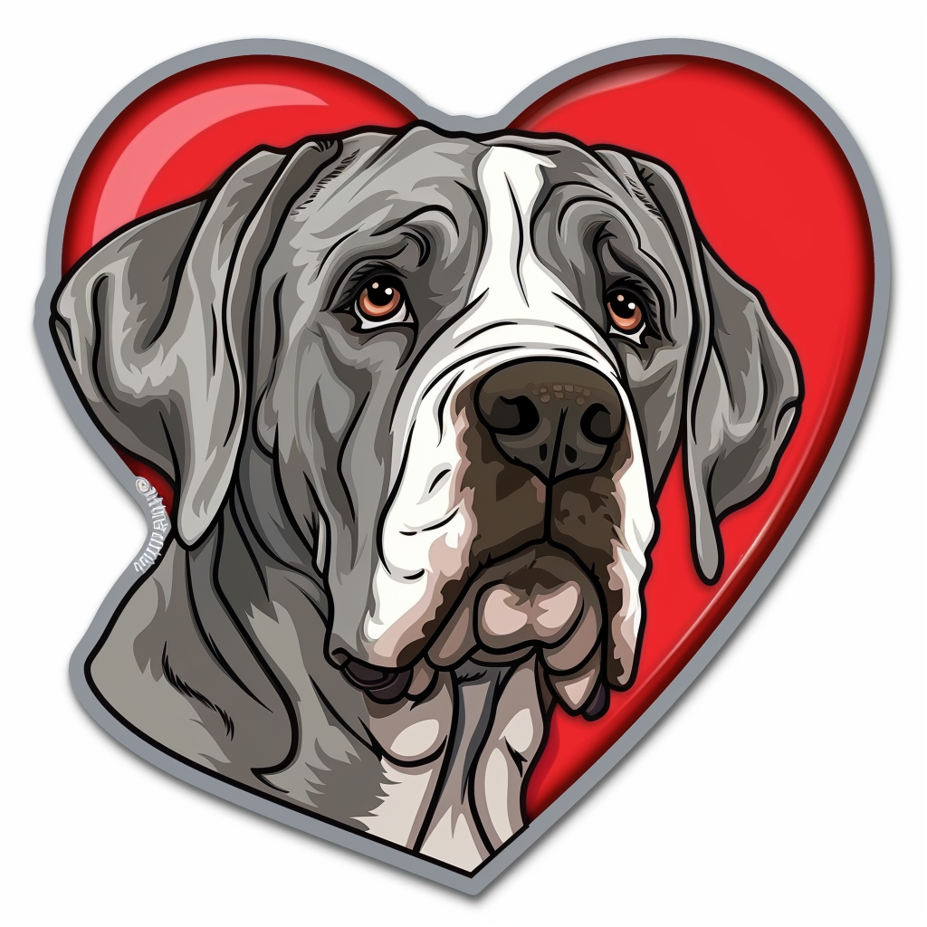 Adorable Great Dane Dog Expressive surreal Vinyl Decal Sticker for Car, Laptop, Tumbler and more # F018031