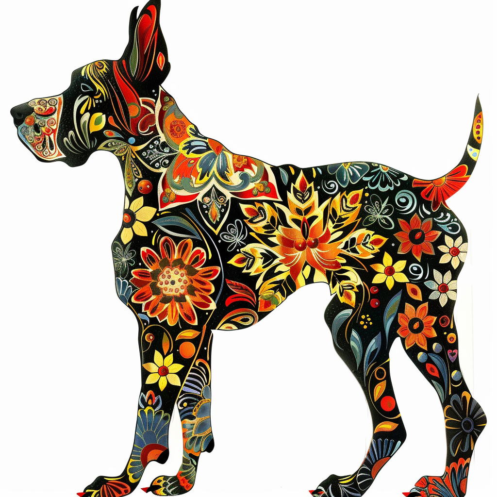 Adorable Great Dane Dog Expressive surreal Vinyl Decal Sticker for Car, Laptop, Tumbler and more # F017853