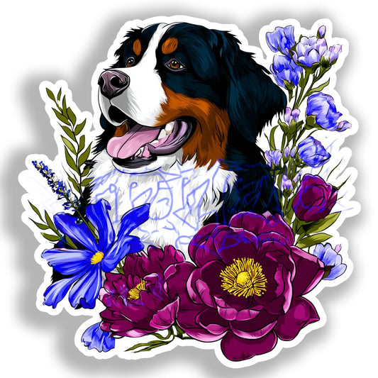 Bernese Mountain Dog Vinyl Decal Sticker for Car, Laptop, Tumbler and more # A019033-4" x 4"
