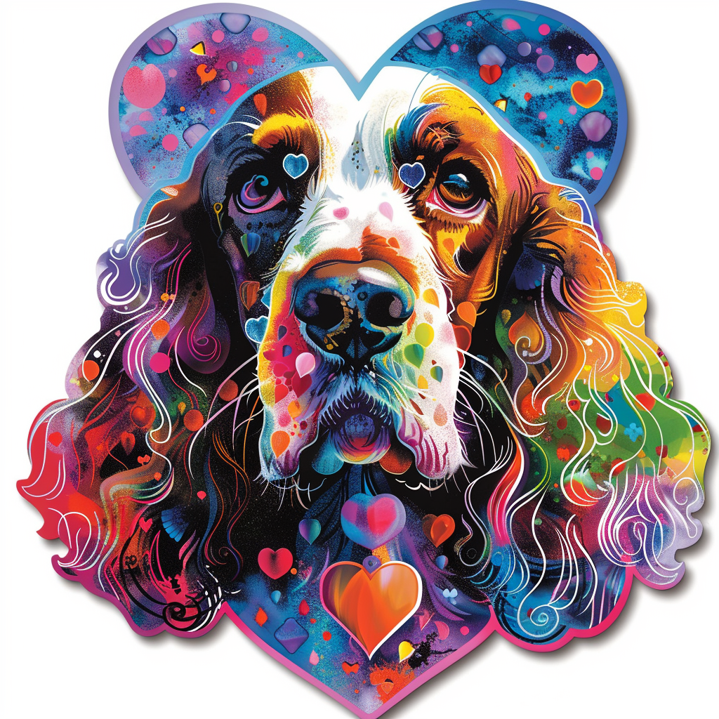 Cocker Spaniel Dog majestic Expressive surreal Vinyl Decal Sticker for Car, Laptop, Tumbler and more # F019933-4" x 4"