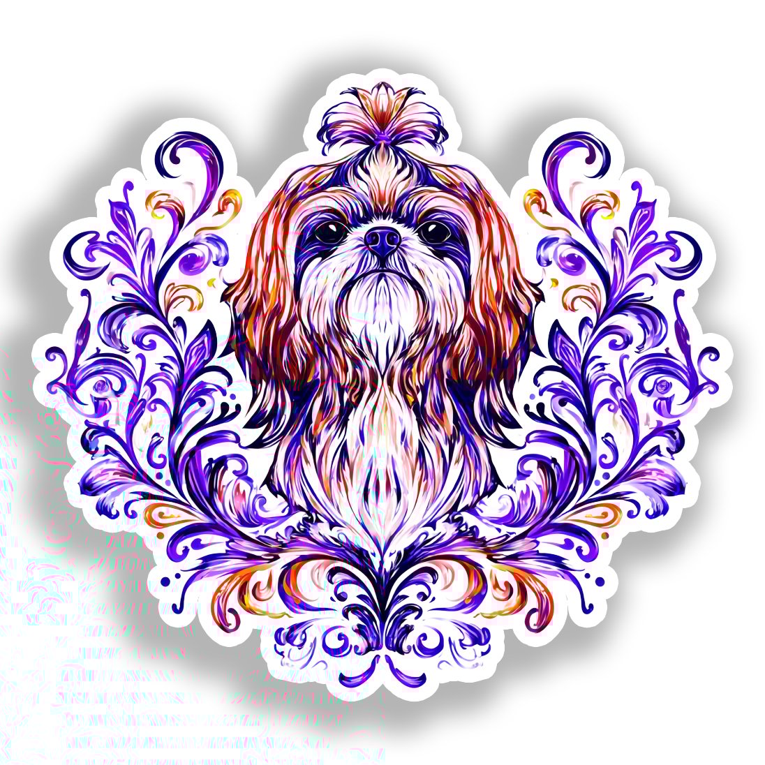 Shih Tzu Dog Vinyl Decal Sticker for Car, Laptop, Tumbler and more # A019136-4" x 4"