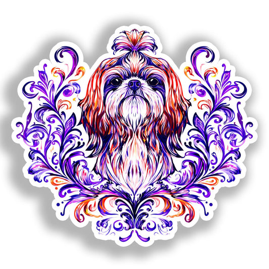 Shih Tzu Dog Vinyl Decal Sticker for Car, Laptop, Tumbler and more # A019136-4" x 4"
