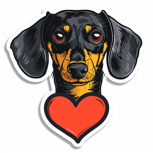 Dachshund Dog Heartcore Vinyl Decal Sticker for Car, Laptop, Tumbler and more # F012713