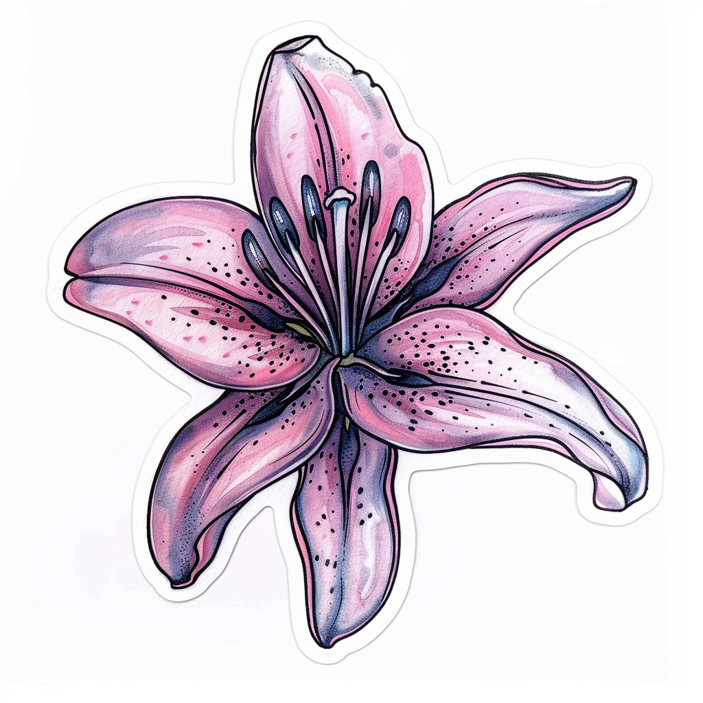 Lily flower majestic Expressive surreal Vinyl Decal Sticker for Car, Laptop, Tumbler and more # F023251