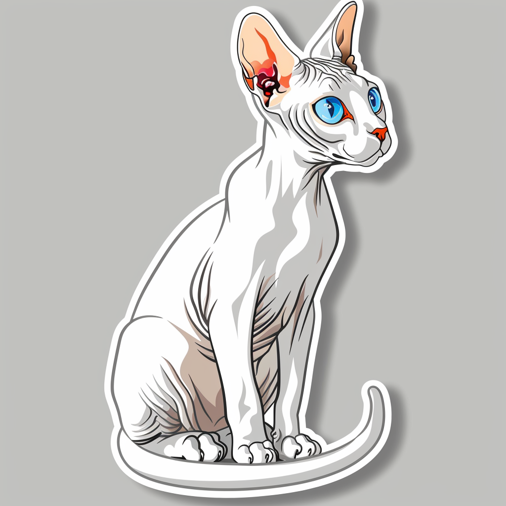 Sphynx Cat Vinyl Decal Sticker for Car, Laptop, Tumbler and more # F07788