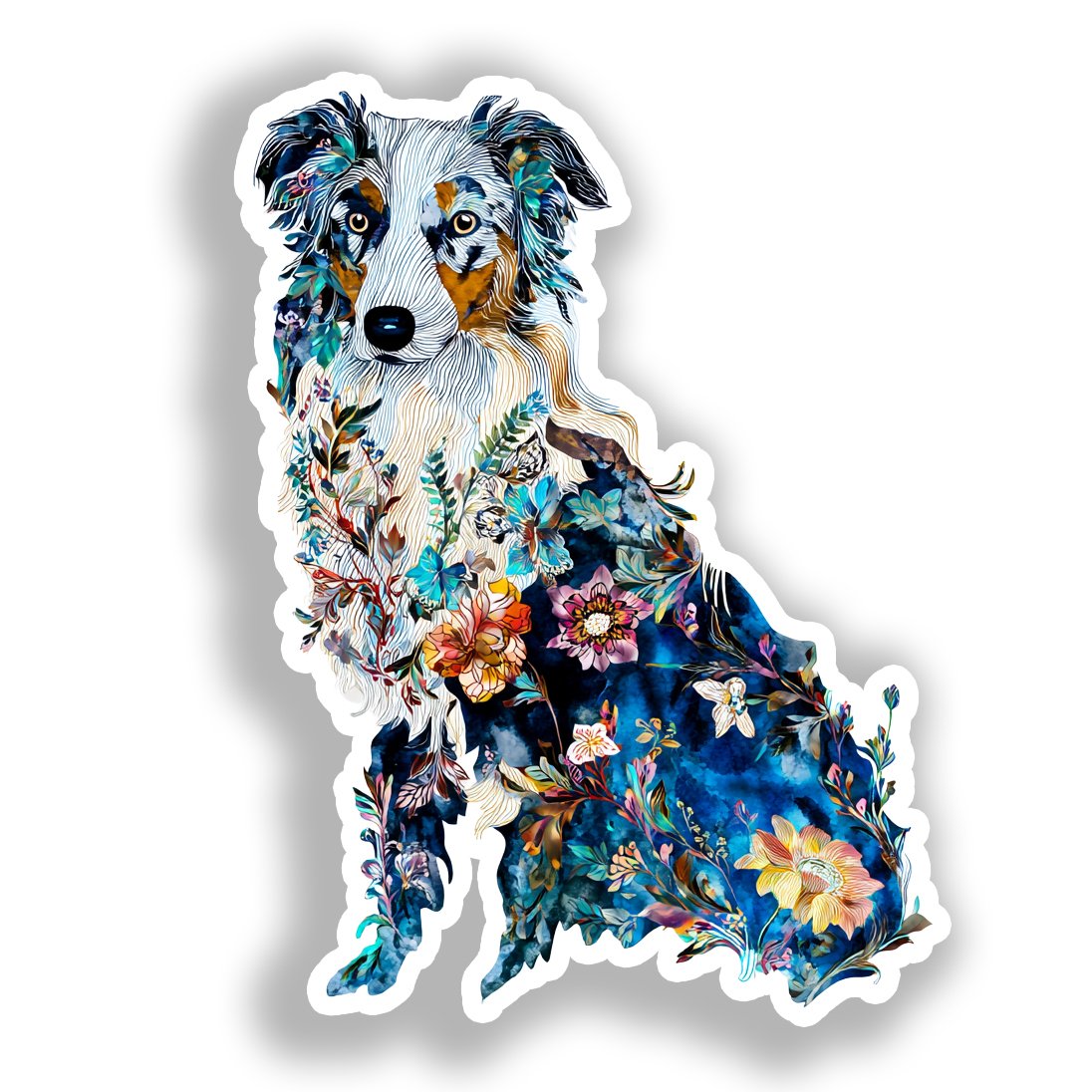 Australian Shepherd Dog Vinyl Decal Sticker for Car, Laptop, Tumbler and more # A018708-4" x 4"