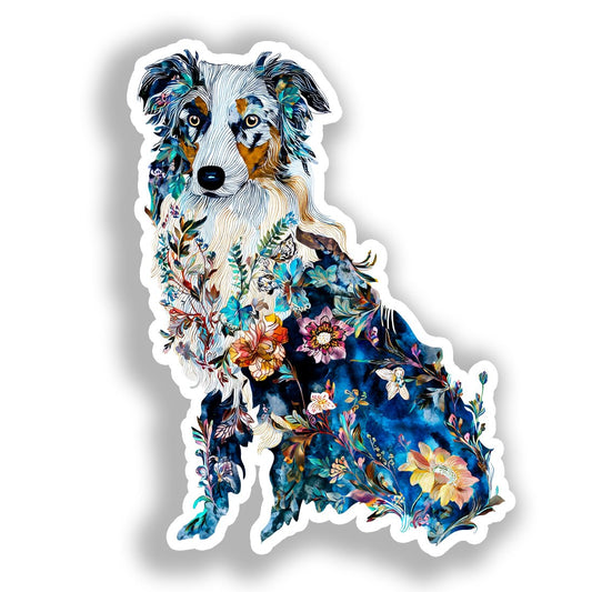 Australian Shepherd Dog Vinyl Decal Sticker for Car, Laptop, Tumbler and more # A018708-4" x 4"